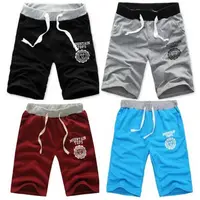 

New Fashion Men Summer Loose Half Length Short Solid color Pockets Comfort Casual Middle Trousers Sports Beach Short Pants