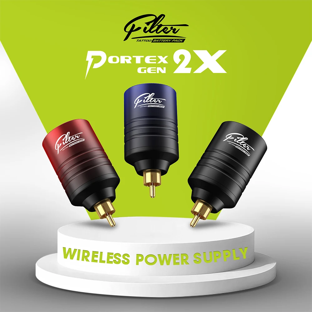 Wholesale Filter PG2 X RCA Connection Battery Pack 1300mAh Wireless Rechargeable Tattoo Battery with 10 Level Dot Function