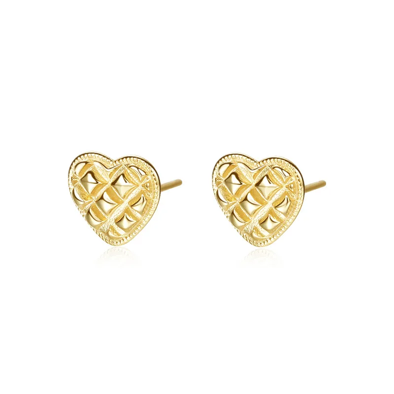 

VIANRLA 925 Sterling Silver Jewelry Minimalist Heart Earrings 18K Gold Earrings For Women Free Laser Logo Wholesale