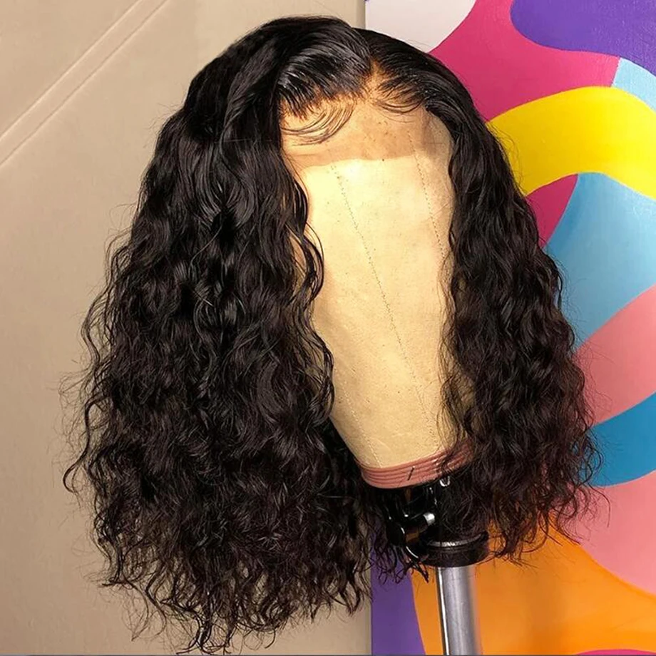 

Jerry Curly Short Bob Wig Lace Front Human Hair Wigs For Black Women Brazilian Pre Plucked Front Lace Wigs, Accept customer color chart