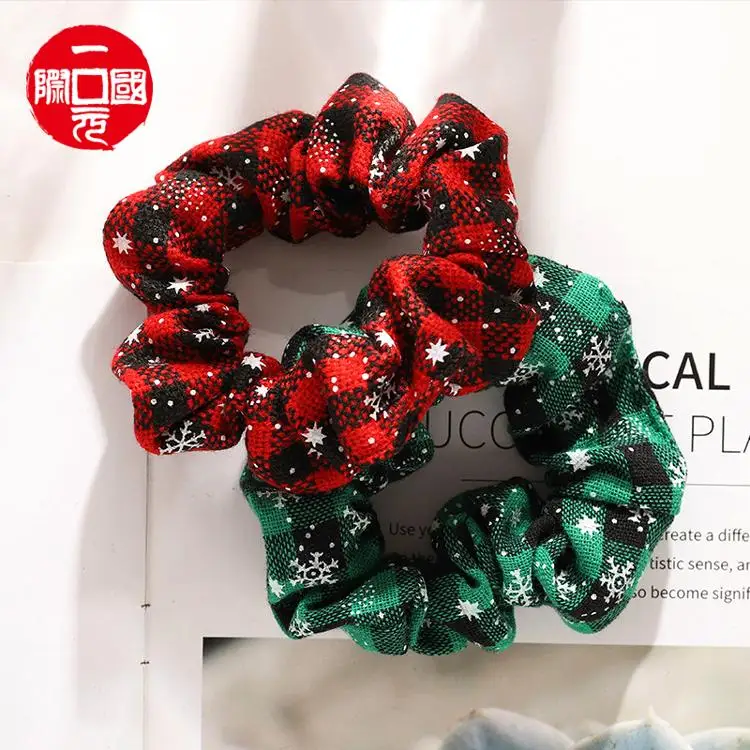 

Factory wholesale JK Christmas hair tie headband Korea ins celebrity girl plaid hair tie