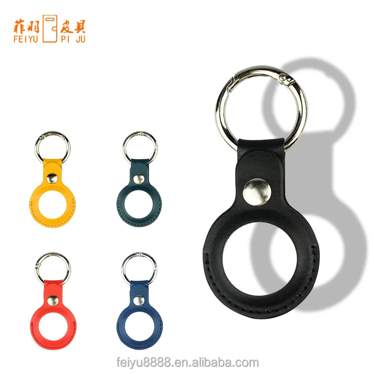 

Applicable to AIRTAGS locator protective cover AIRTAG leather key buckle PU leather support customized manufacturers wholesale