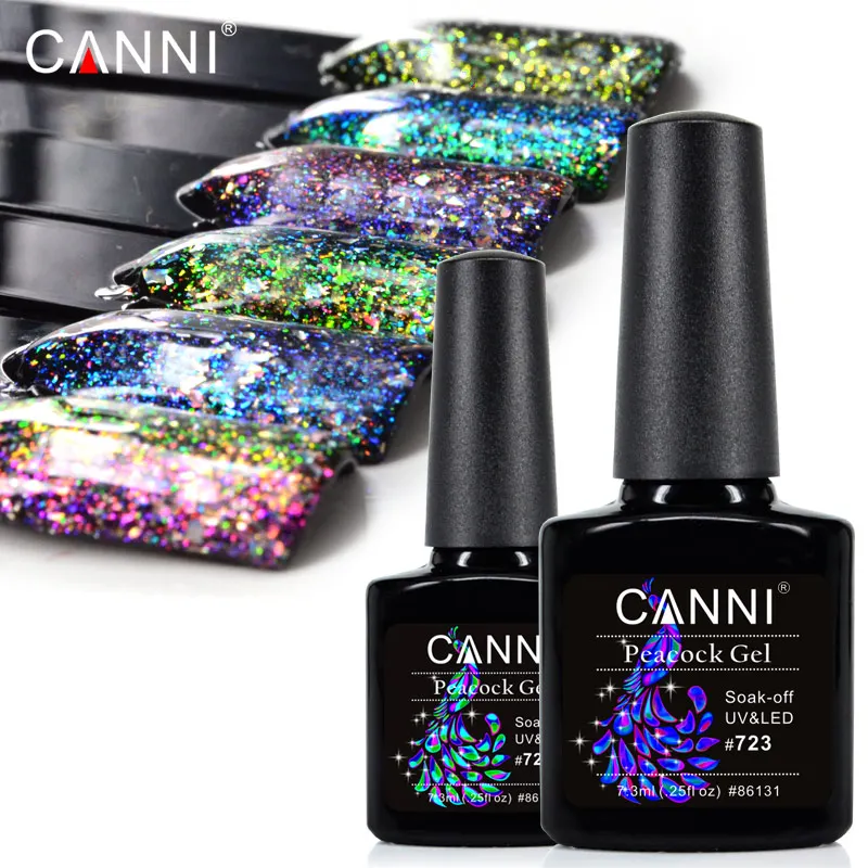 

#86131 CANNI supply nail art 6 color aluminum foil sequin sparkling luminescence pigment nail platinum diamond peacock gelpolish, 6 colors