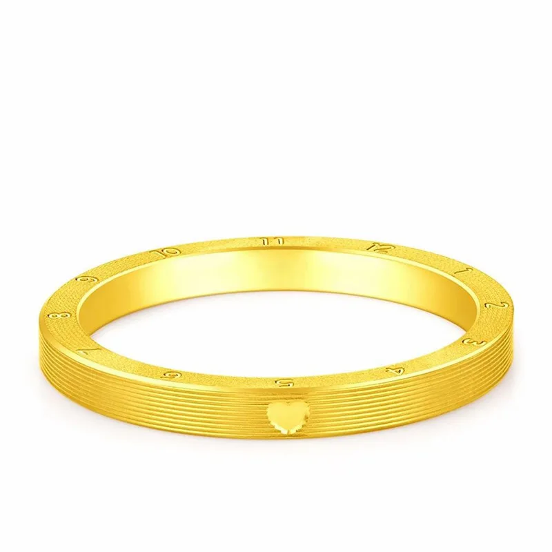 

Vietnam Placer Gold 520 Clock Couple Ring Brass Gold Plated Love 520 Fashion Couple Rings Gift For Girlfriend