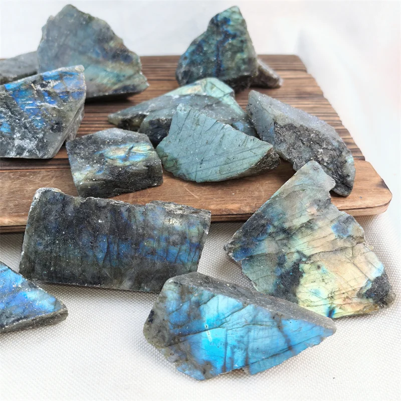 Wholesale Healing Stones Crystal Crafts Natural Strong Light Labradorite Slice for Gift