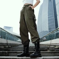

Streetwear Cargo Pants Women Casual Joggers Black High Waist Loose Female Trousers Korean Style Ladies Harem Pant