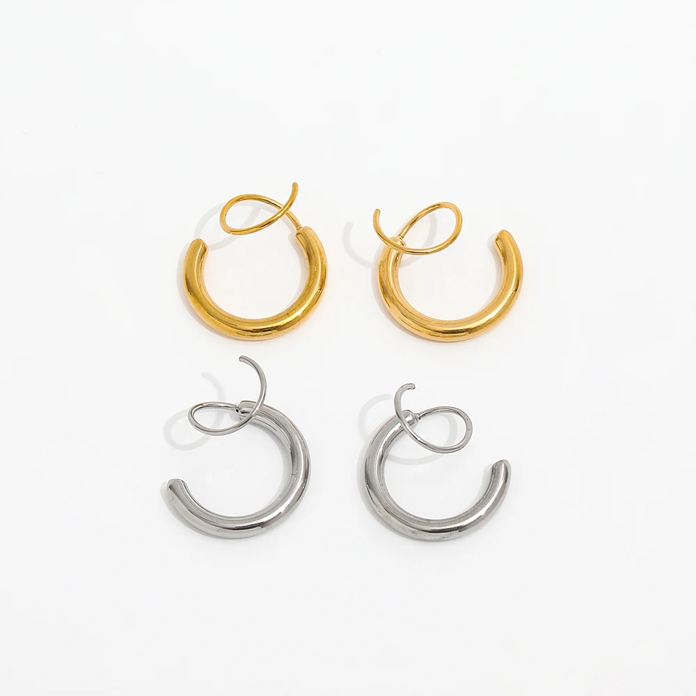 

High End JOOLIM Jewelry PVD 18K Gold Plated Spiral Earring Stainless Steel Jewelry New Trendy Jewelry