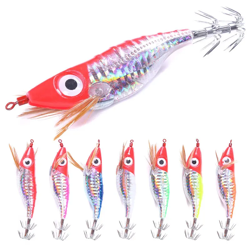 

10cm/9g Squid Jig Fishing Lure Hard plastic Octopus Cuttlefish Luminous Squid Jig, 7 colors available/blank/oem