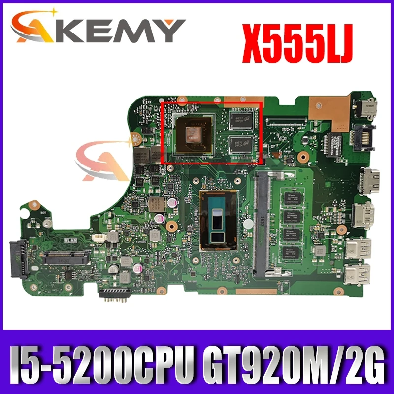 

X555LJ EDP MAIN_BD_4G/I5-5200CPU/AS GT920M/2G mainboard REV3.6 For Asus X555LJ LB X555LF X555LD X555L VM590L laptop motherboard