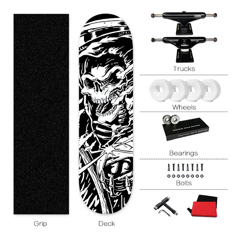 

Cruiser Chinese Maple and Black Cruising Wood Skateboard Pro Skate Board Adults