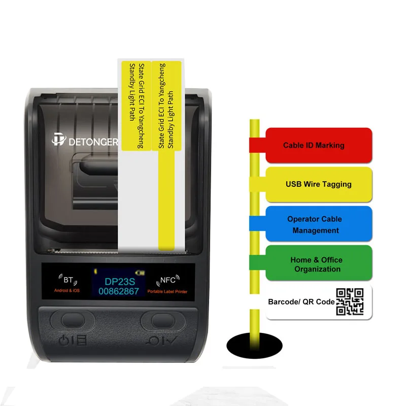 

DETONGER 20-50mm label printer pricetag receipt barcode qr code sticker label printer machine