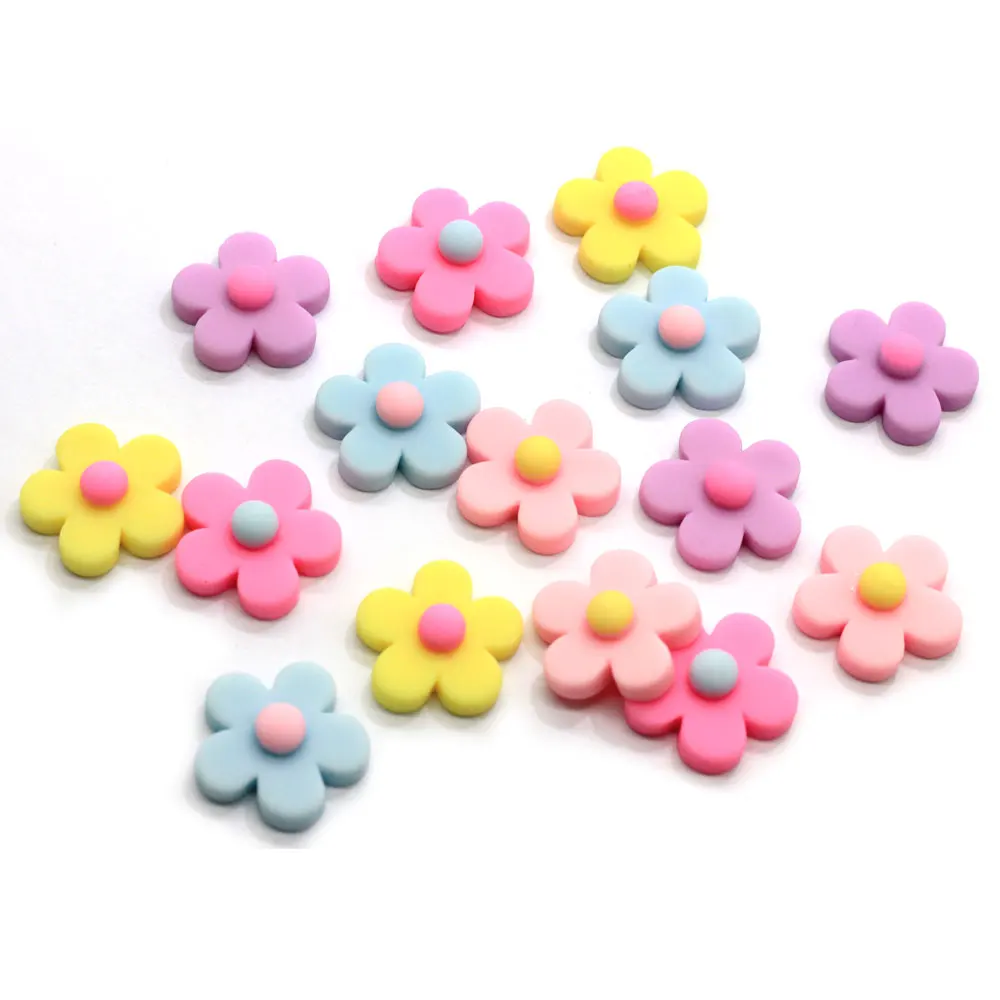 

Mix Color Resin Flowers Stencils Embellishments For DIY Scrapbooking Resin Flatback Cabachon Hair Band Accessories