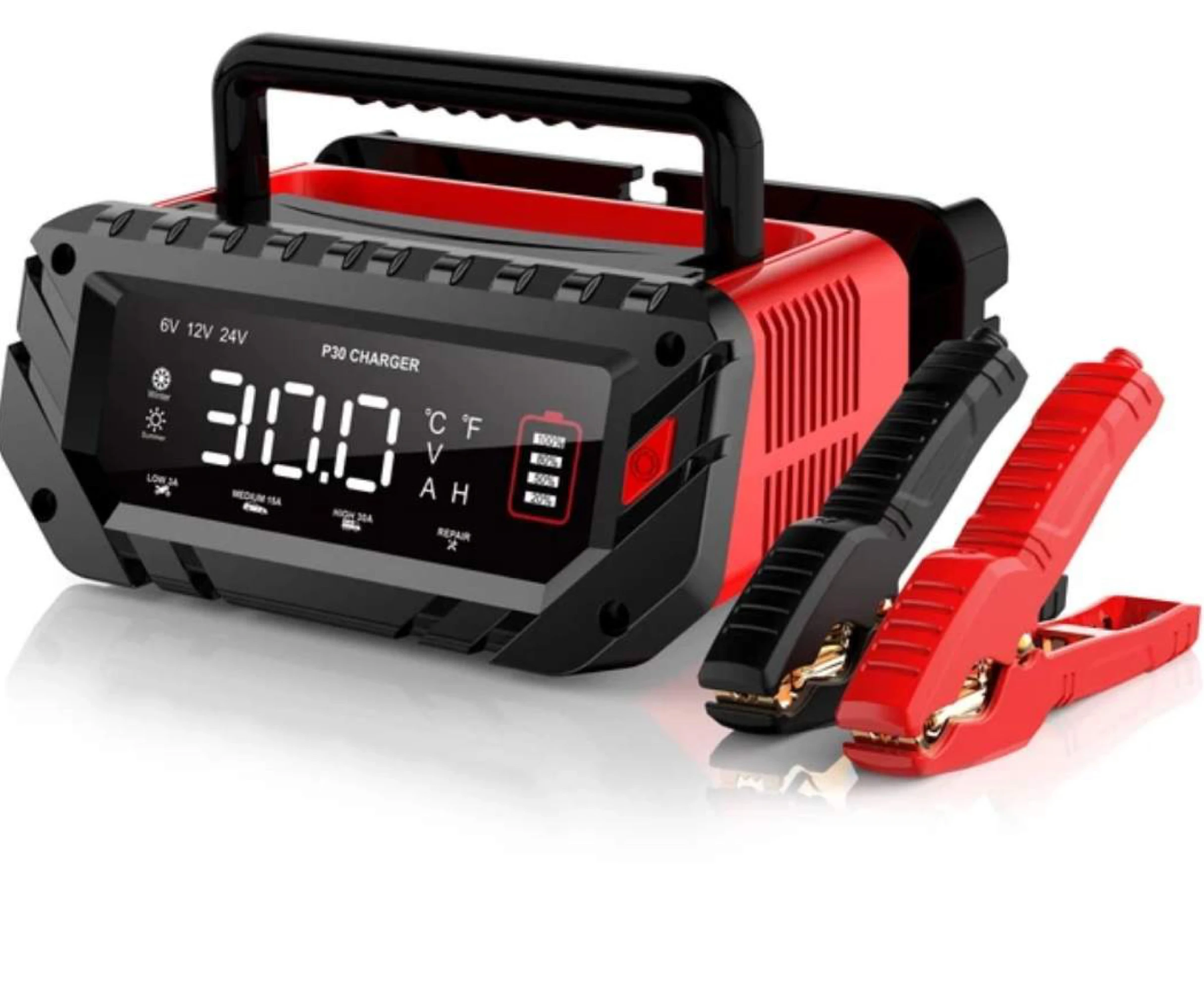 Portable 20A Car Battery Charger 12V 24V Automatic Motorcycle Truck AGM LiFePO4 Lead Acid Start Stop Battery Repair DIY