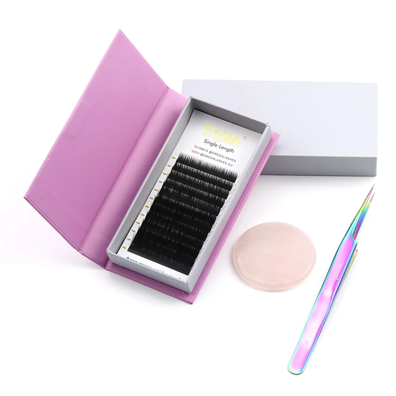 

Eyelash supplier vendor tray high quality soft mink russian volume eyelash extension, Matte black