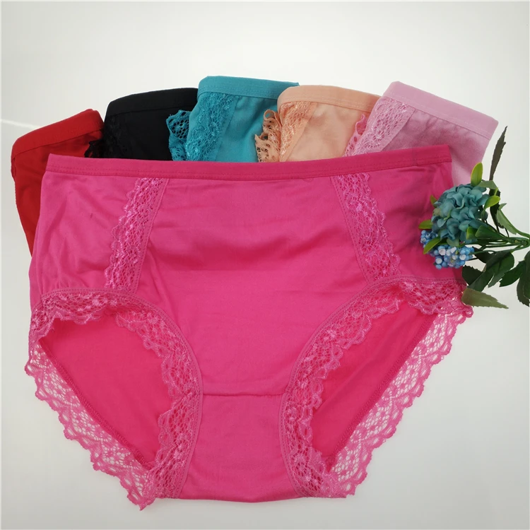 Women's Lace Panty Briefs High Waist Shaping Underwear Full Coverage Stretch Ladies Panty Multiple Colour 1PC 