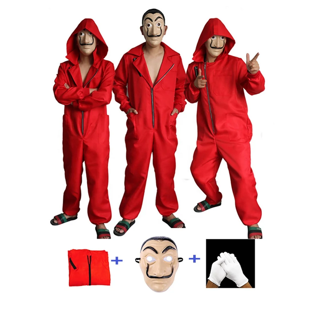 

Salvador Dali Movie The House of Paper La Casa De Papel Cosplay Party Halloween Mask Money Heist Costume With Face Mask