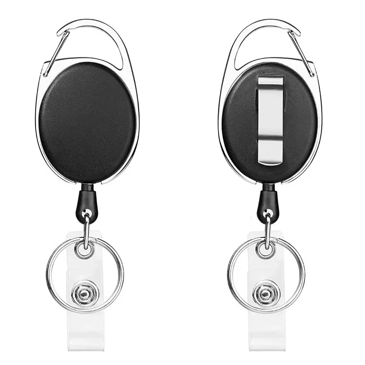 

Bulk Blank Metal ABS Lanyard Pull Reel Keychain Medical Yoyo Badge Reel For Id Cards