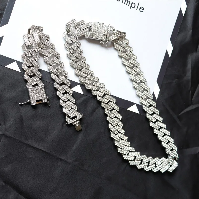 

Width 20mm High Quality Wholesale Custom Cheap Iced Out Cuban Link Anklet Cuban Link Chain Chokers Pave