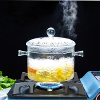 

FDA Listed Hand-Blown Clear Transparent Pyrex Glass Cooking Pot Small Glass Cooking Pot