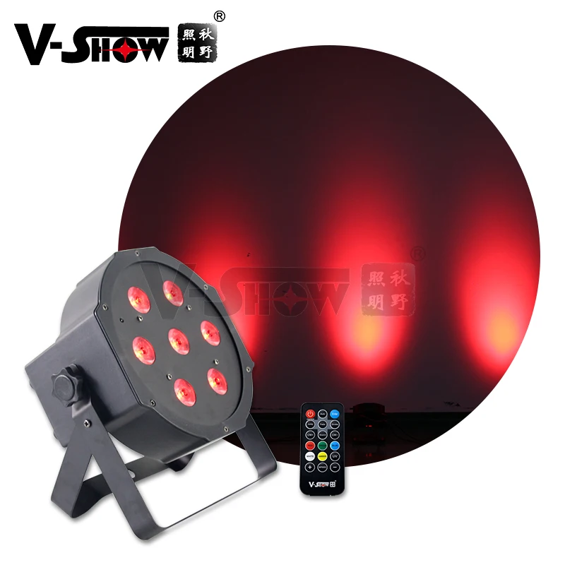 

1pcs uplight RGBW Flat Led par 7Led IR remote for dj light wedding light