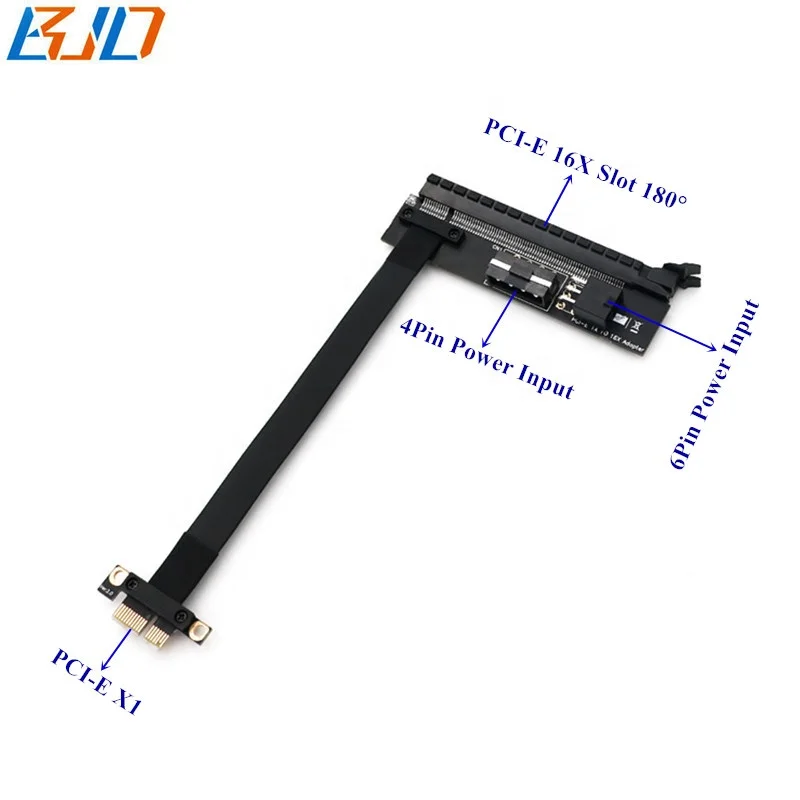 

PCI Express PCI-e 3.0 16x to 1x GPU Extender Riser Extension Cable for High-end Graphics Card 10 ~ 100CM, Black