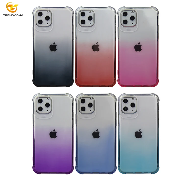 

Unique Gradient Transparent Colorful Durable Anti Fall Shockproof Corners TPU For iPhone 11 Pro Case