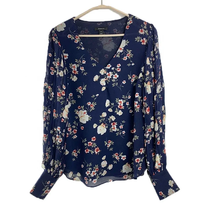 

Fashion Women'S Single Breasted Lapel Women Casual Shirt Pleated Long Sleeve Chiffon Blouse And Tops