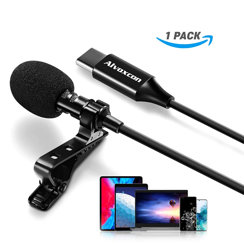 

Lavalier lapel microphone tie clip mic for android smartphone tablet with USB Type C interface collar mic for speech YouTube