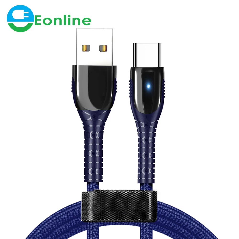 EONLINE 1M 5A Cable Micro Usb Type C Super Fast Charging Microusb Type-C Charger USB C For Huawei Samsung Xiaomi Usb LED Cable