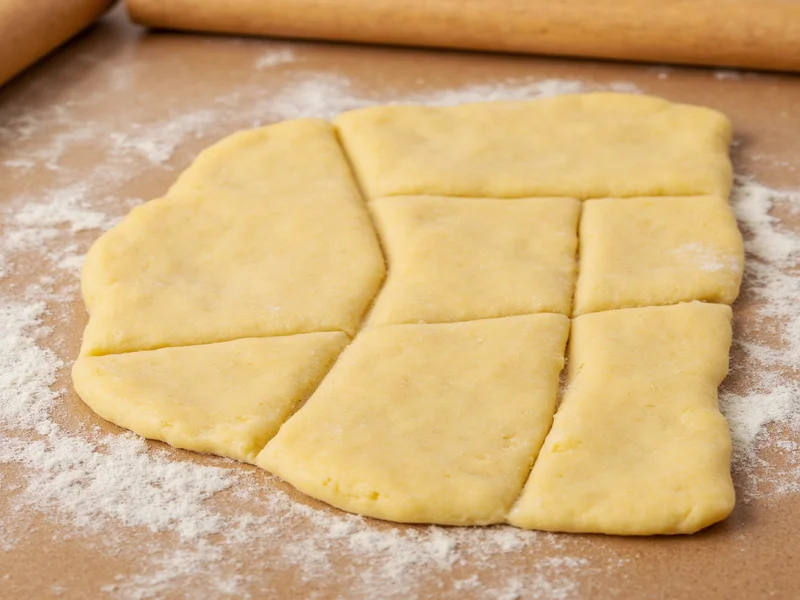 Homemade pop tart dough rolled and cut into rectangles