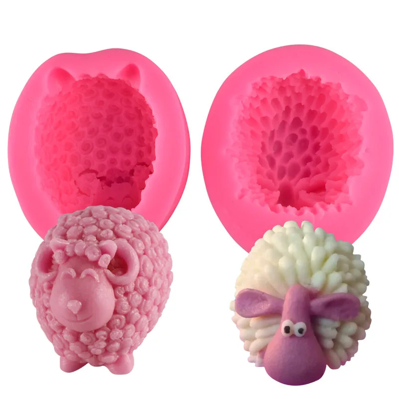 

Car Aroma Diffuse Gypsum Diffuser Mousse Chocolate 3D Sheep Shaped Fondant Silicone Mold Cake Tools, As picture