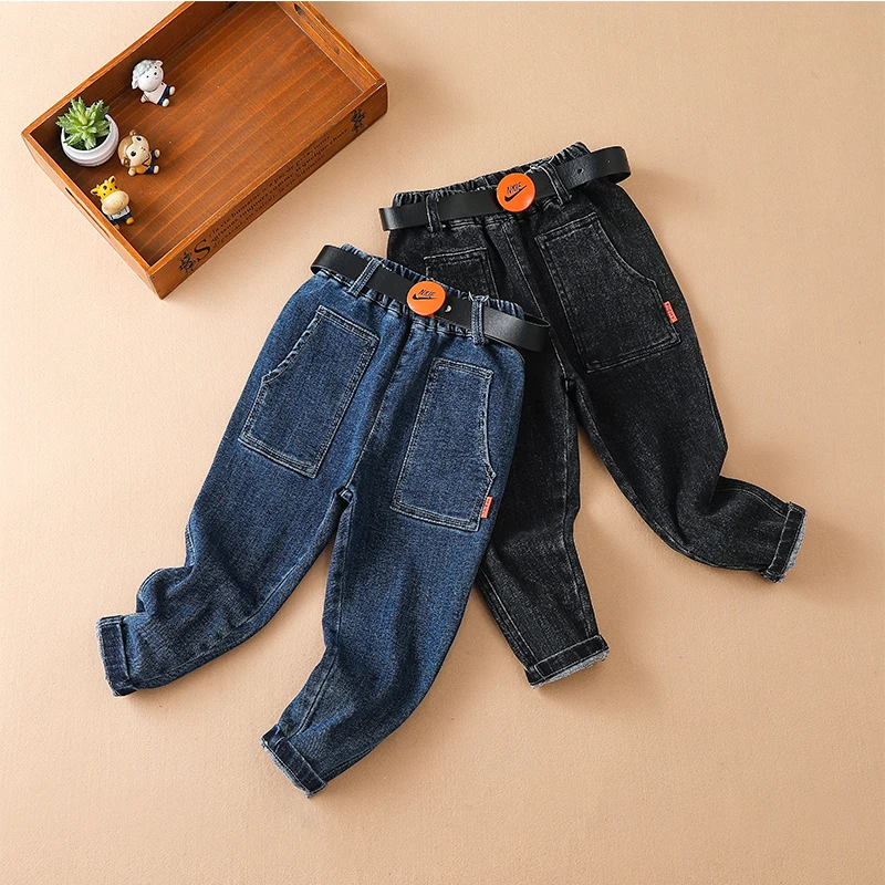 

Sustainable 2022 New Arrivals Baby Boys Clothes 100% Cotton Elastic Waist Fashion Boys Jeans Wholesale