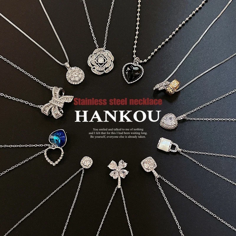 

Korean simple titanium steel butterfly necklace female cold wind niche design collarbone chain high-end accessories