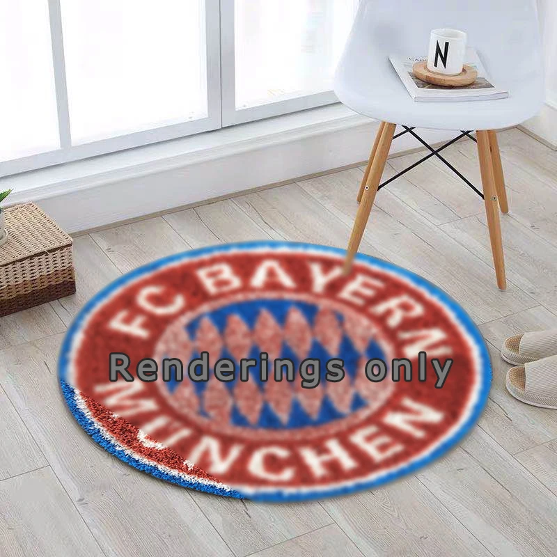 

Custom football club team logo artificial grass mat wall decoration mats for home