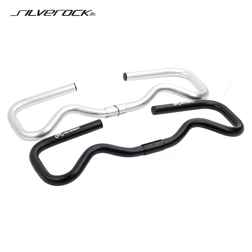 

SILVEROCK Alloy Mini P Type Handlebar Touring Trekking Bar for Bro BRP 3Sixty Folding Bike S M P Type Stem Head Post