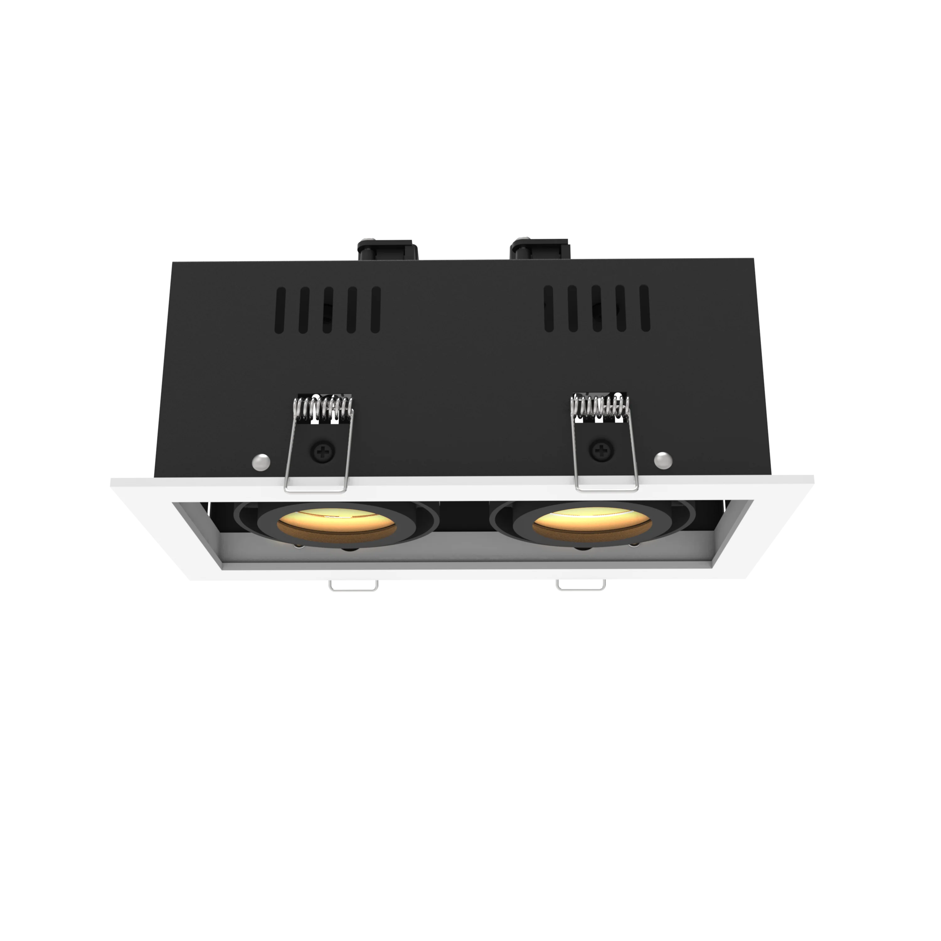 Double Head Tiltable 2700k 230v MR16 GU10 100w square recessed led downlight for hotel