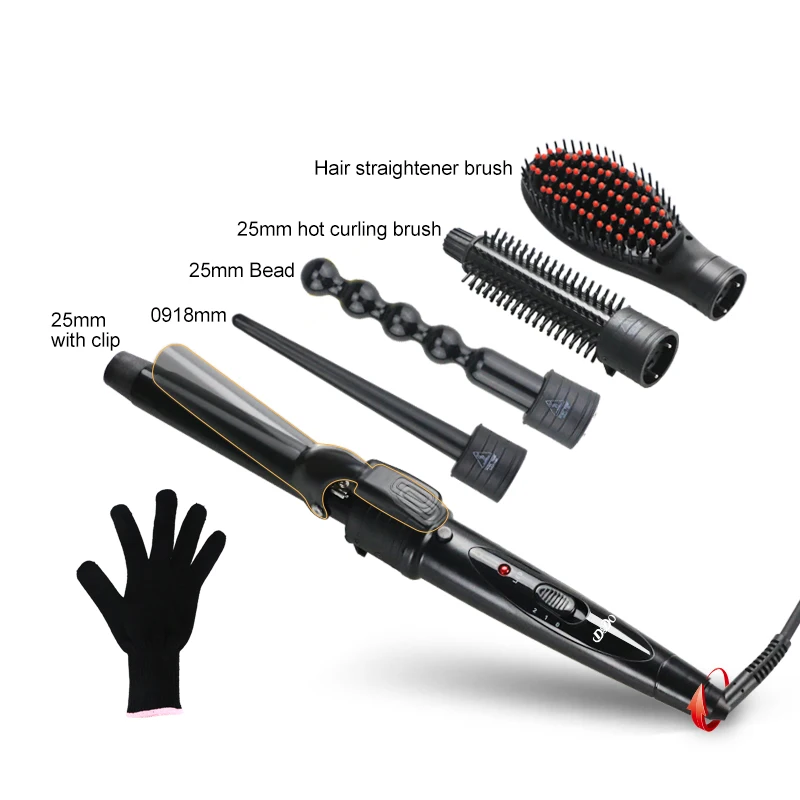 

drum curling machine titanium hair curling wand stove marcel curling iron, Black