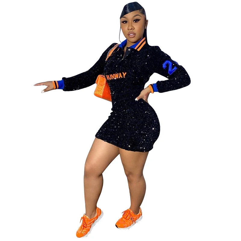 

Wholesale Fashion Plus Size Women Clothing Night Clubwear Sexy Sequins Evening Party Plus Size Dress, Colorful