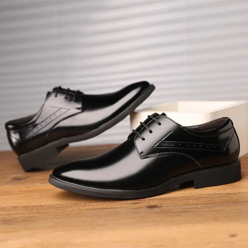 

Wholesale Luxury Low Heel Black Casual Made In China Laces Genuine Leather Mens Dress Shoes, Optional