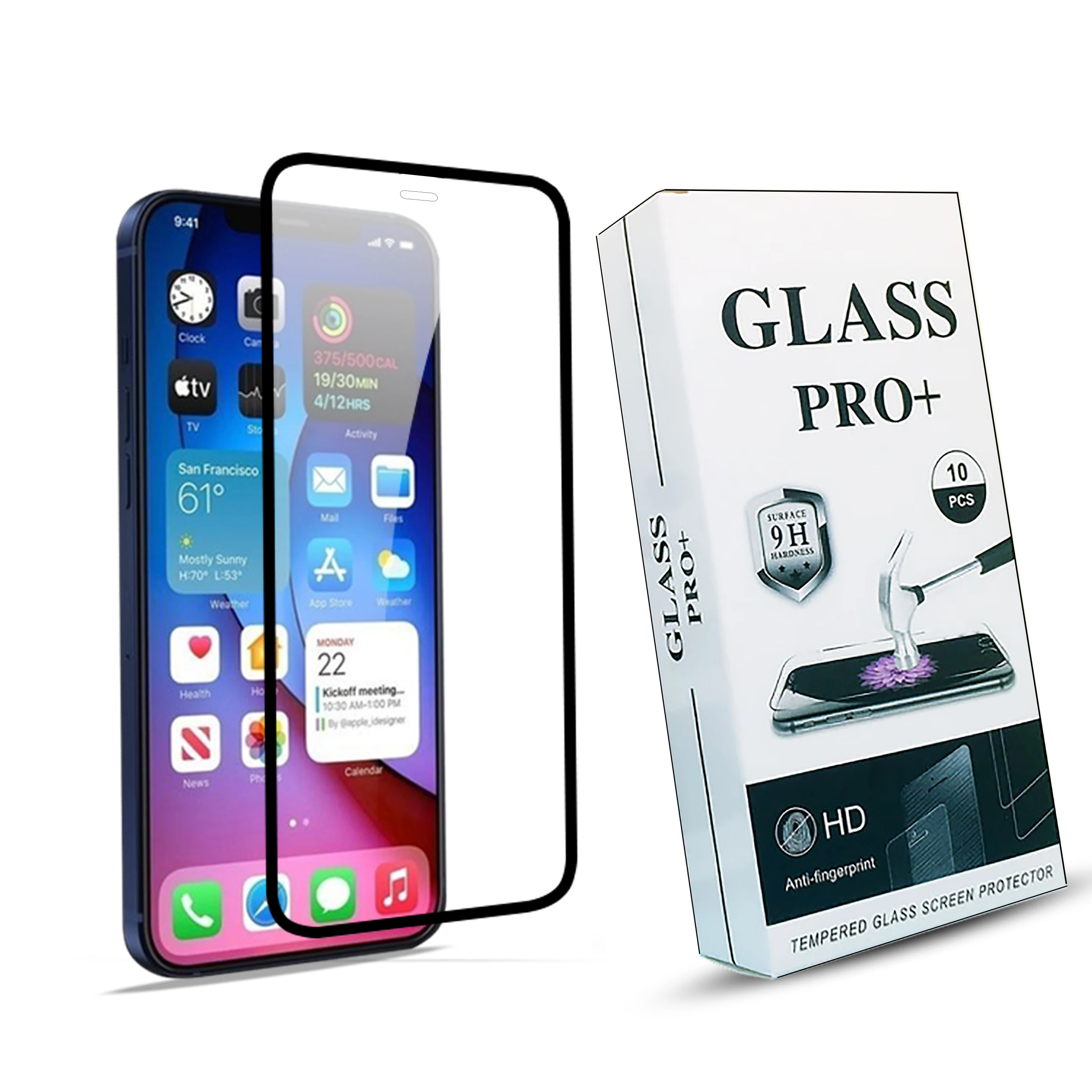 

for iPhone 12 11 Pro Max Mobile Phone Accessories 2.5D 9H 0.3mm Full Glue silk High Clear Tempered Glass Screen Protector