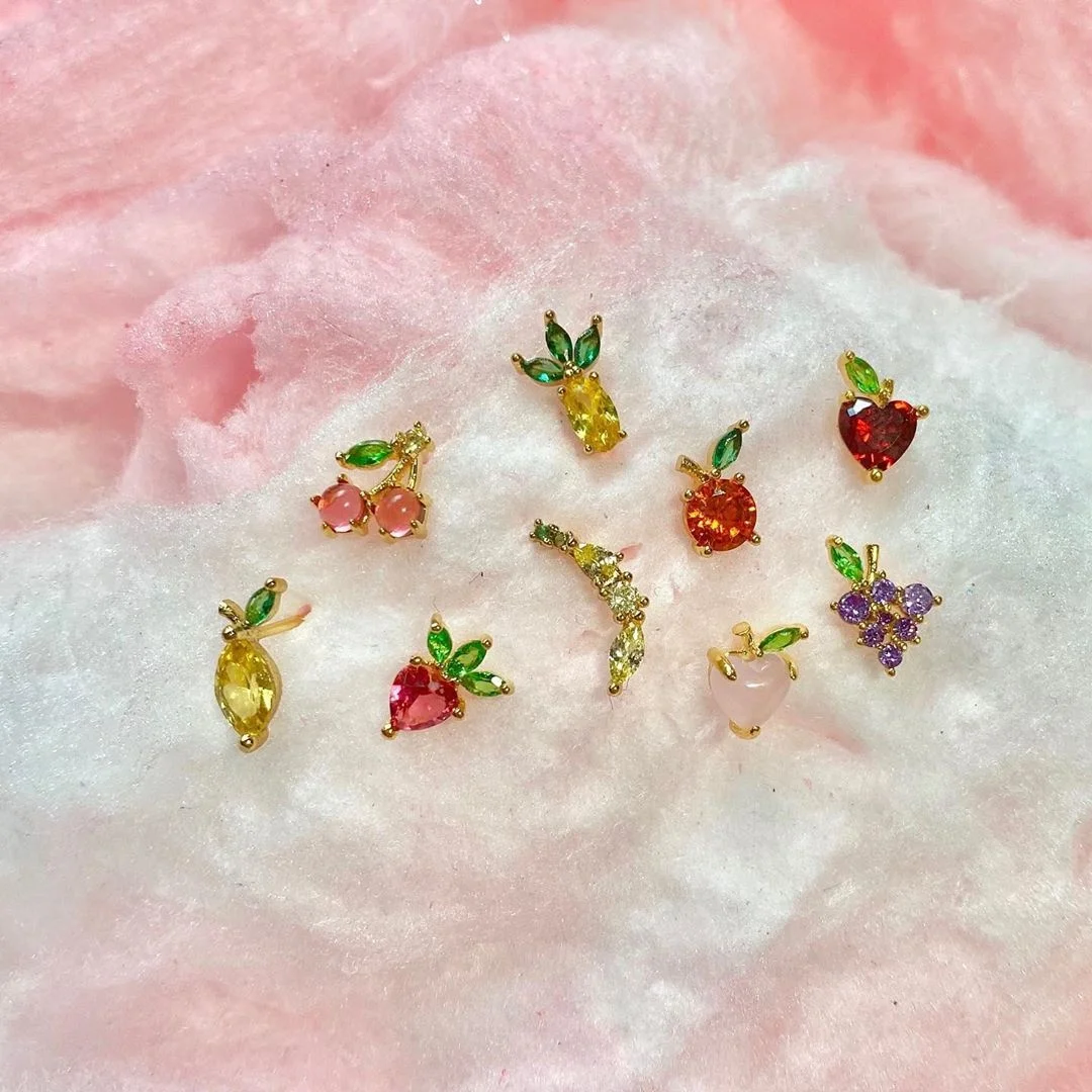 

2020 summer colorful fruit cute mini stud earring girls, Picture