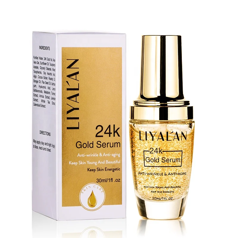 

Oem Wholesales Vegan Beauty Skin Care Products Lift Firming Anti Aging 24k Gold Face Serum For Women, Transparent