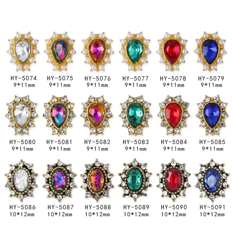 

Paso Sico Big Gemstone Diamond Round Nail Crystal Stone for DIY Nail Art Decoration