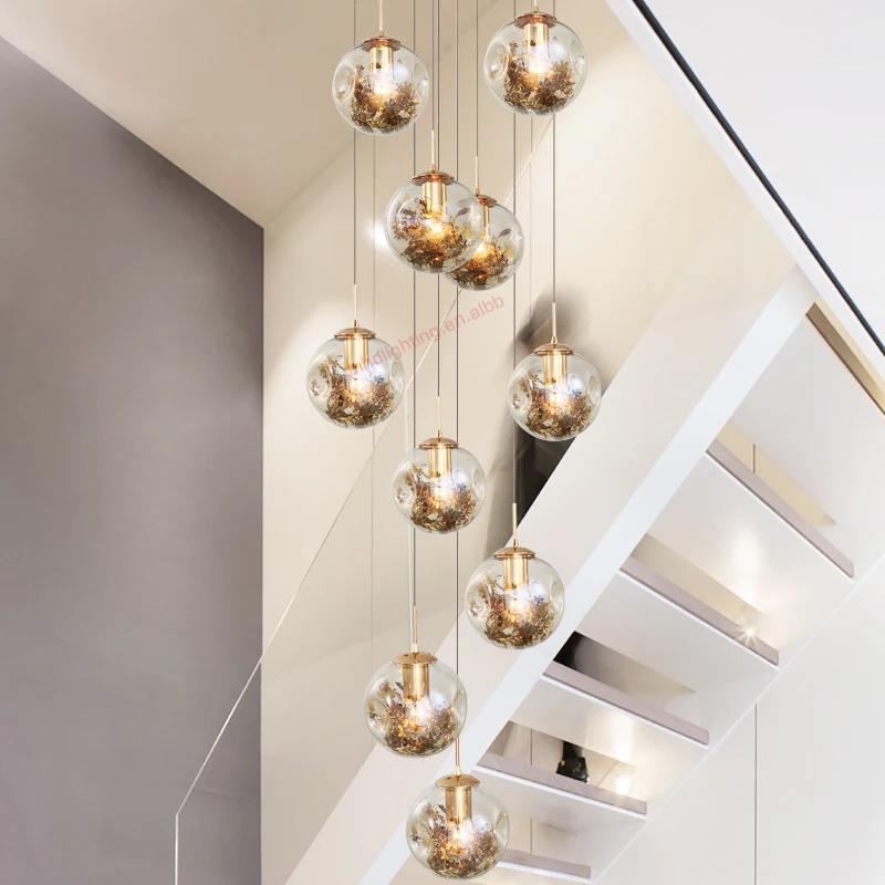 best selling products blown  Glass  Chandelier Light For Stairs, fashion design Stair Light Ceiling