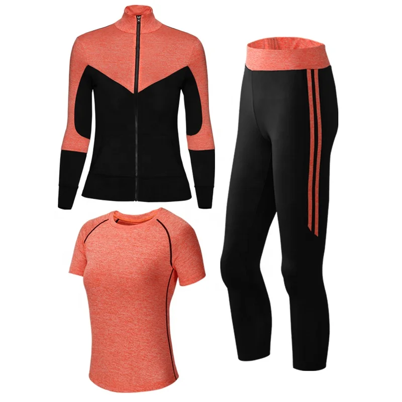 

Custom Zipper Long Sleeve Sports Jacket Sexy Sports Bra Gym Leggings Women Suit