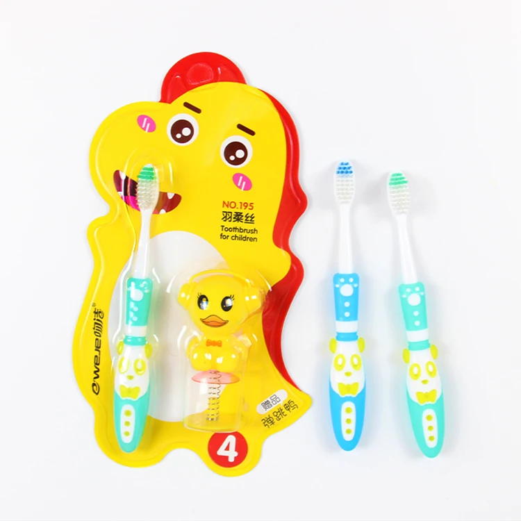 

Lovely cartoon bouncing duck toothbrush super soft bristle for children kids