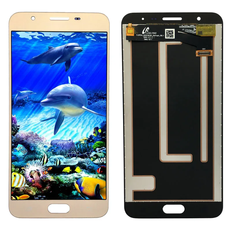 

mobile phone touch screen for samsung j7prime/on7/g615 lcd display, Black/gold