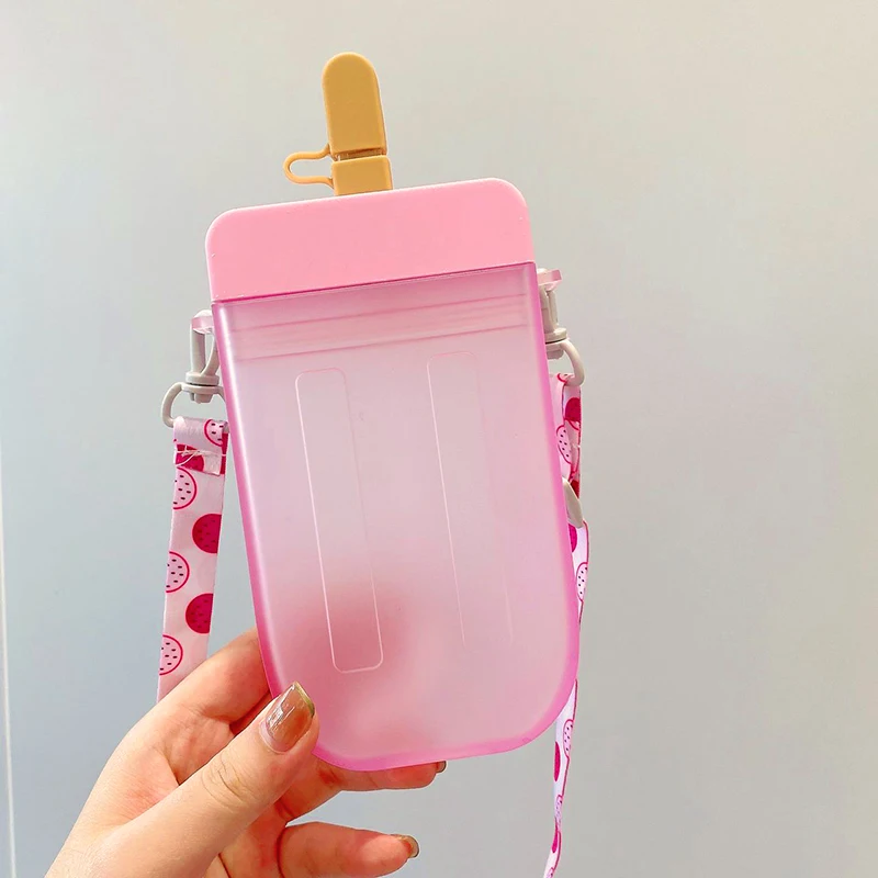 

Cute Girls Fashion Ice Cream Plastic Small Water Bottle Popsicle Drink Purse Little Girl Purses Kids Purses 2021, 4 colors available