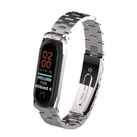 

ODM Hold mi new 43027 series silver solid stainless steel miband 4 strap for xiaomi mi band 4