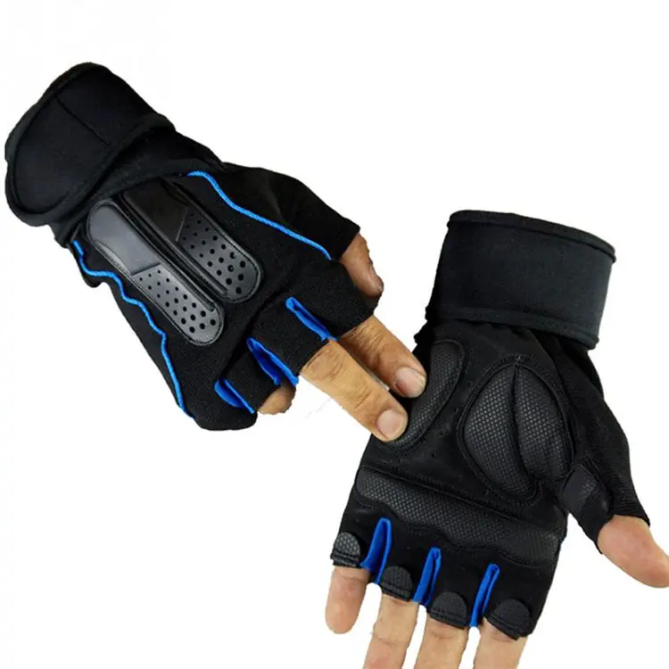 

Gym Body Building Training Sports Leather Weightlifting Half-finger Cycling Gloves